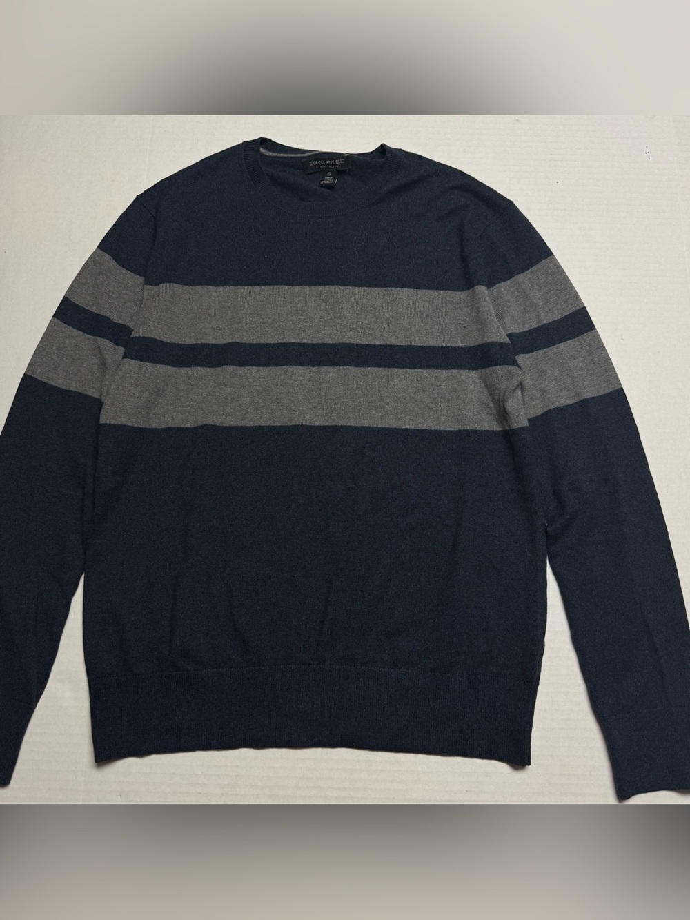 Banana Republic Luxury Blend Silk Cotton Cashmere Blend Striped Sweater Size: S